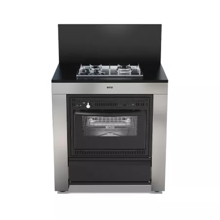 MODULO Cuisine extérieure Plaque et Four GAZ  Inox et Noir  ENO