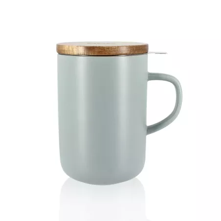 OGO LIVING - Tisanière juliet 475ml en grès noir avec couvercle bois d'acacia - 7912031