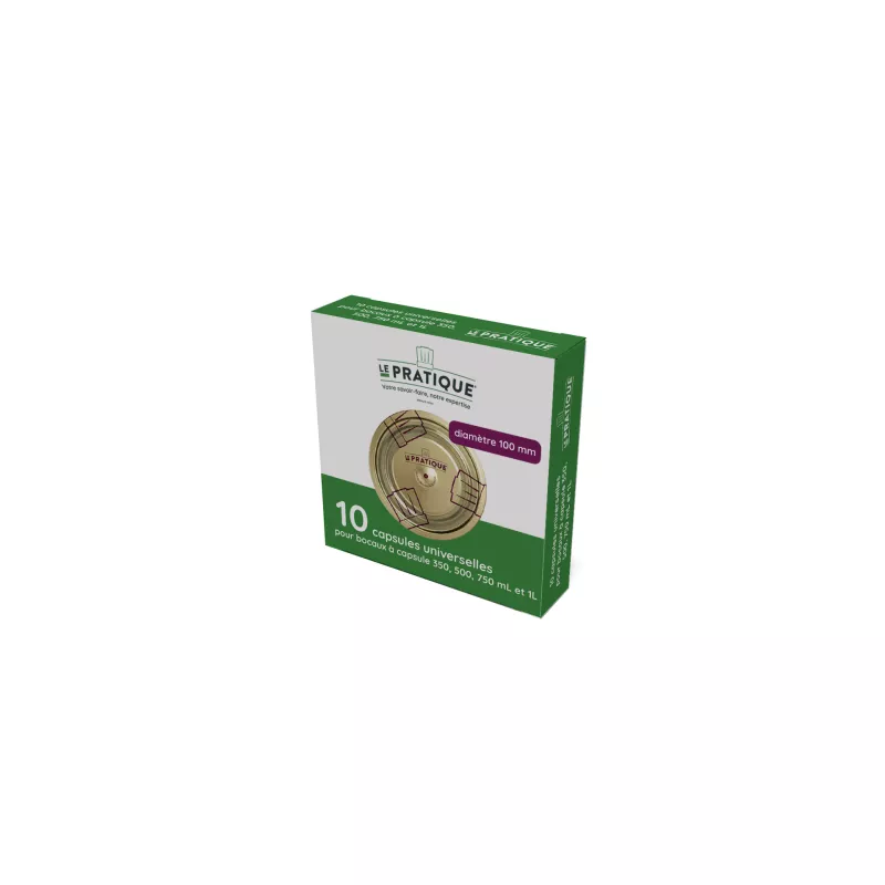 Capsules universelles Ø 100 mm – Boîte de 10 – Le Pratique