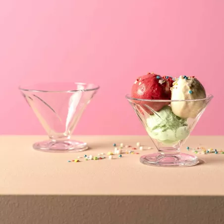 CONO Coupe à Glace sur pied 270 ml  en verre X2