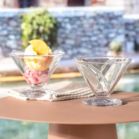 CONO Coupe à Glace sur pied 270 ml  en verre X2