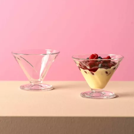 CONO Coupe à Glace sur pied 270 ml  en verre X2