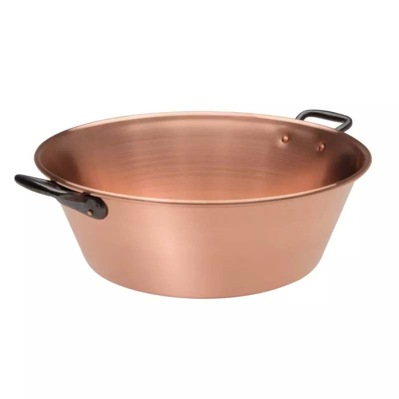 Bassine à Confiture En Cuivre – Chaudron Avec Oreilles Bronze, Anse Forgée