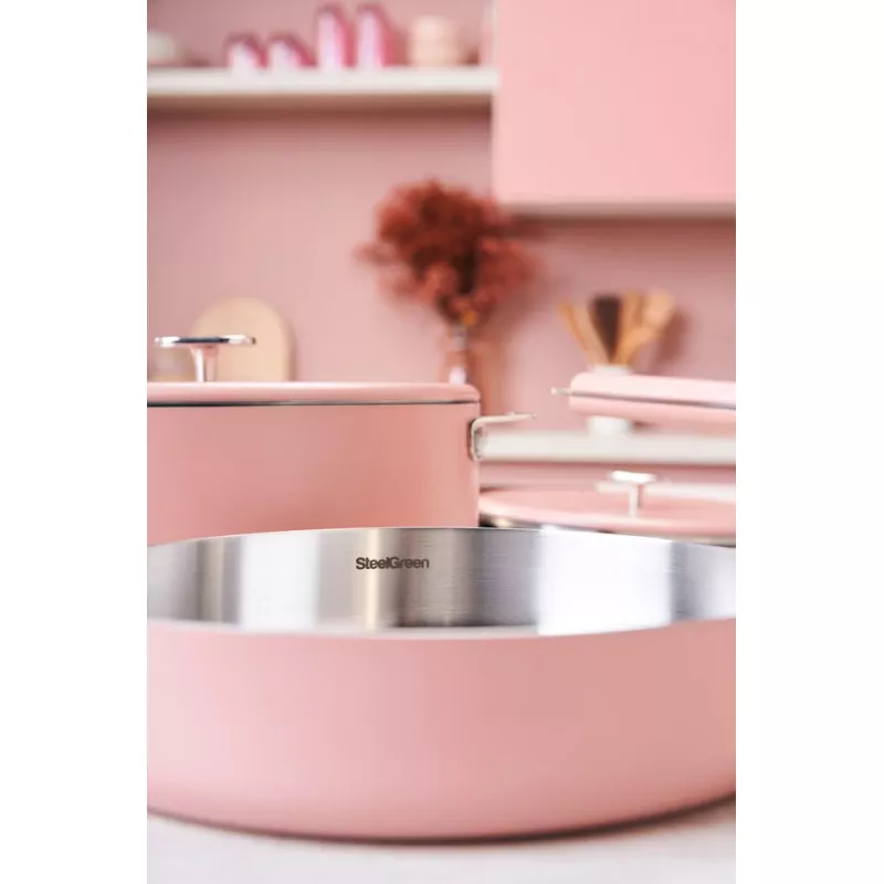COOKUT Merveilleuse Poêle 24cm Rose Guimauve