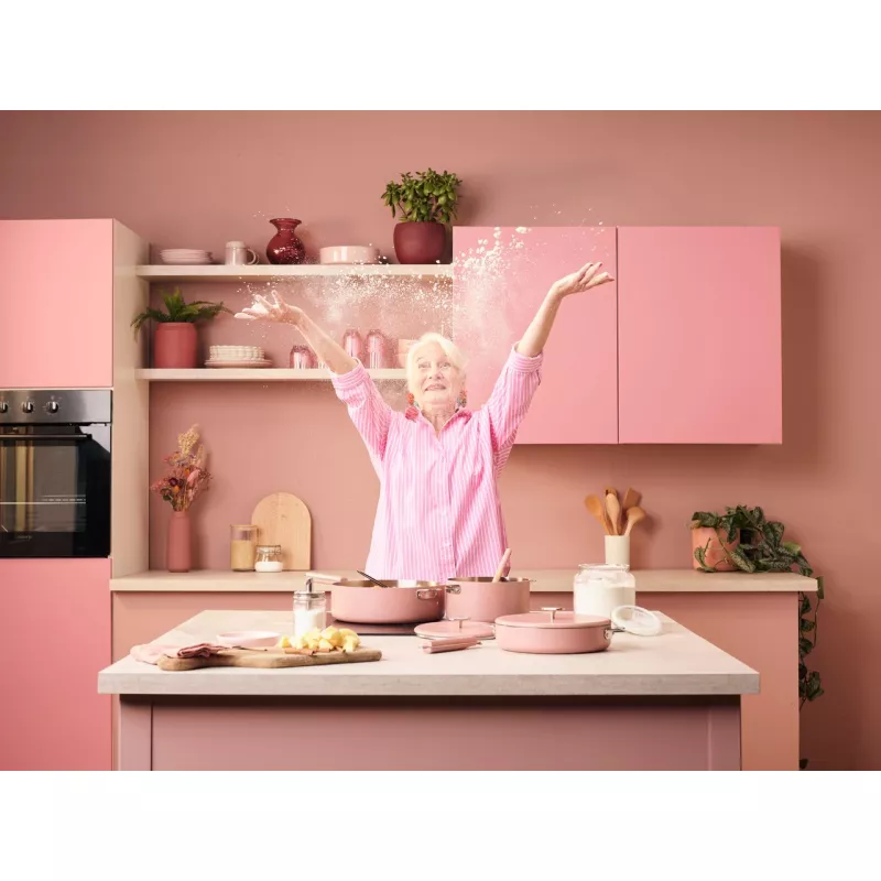 COOKUT Merveilleuse Poêle 24cm Rose Guimauve