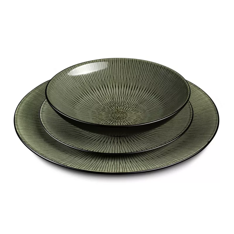 GENESIS BLUE Assiette Plate Ovale Grès Bleu 28.5 x 24 SC