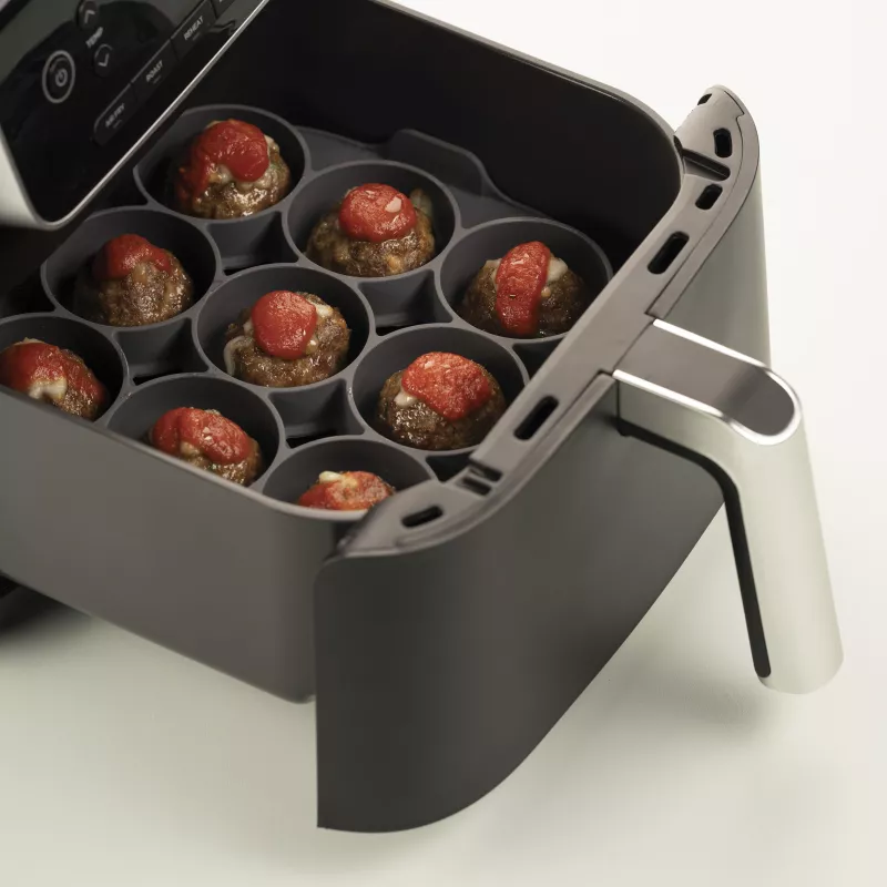 Bakecat Lot de 6 grands moules à muffins et ramequins pour friteuse à air comprimé Rose