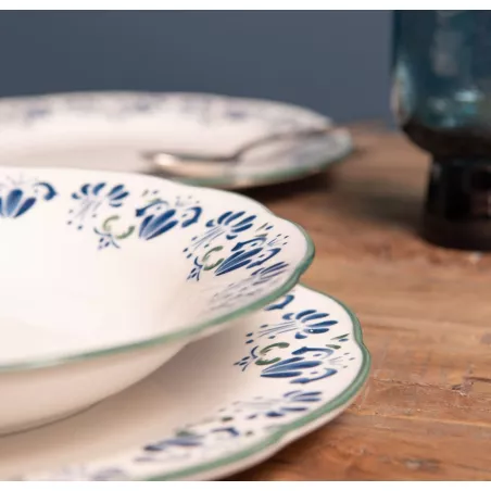 A di Ku Assiette à Dessert en Porcelaine - Blanc - Set de 4[S513